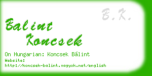 balint koncsek business card